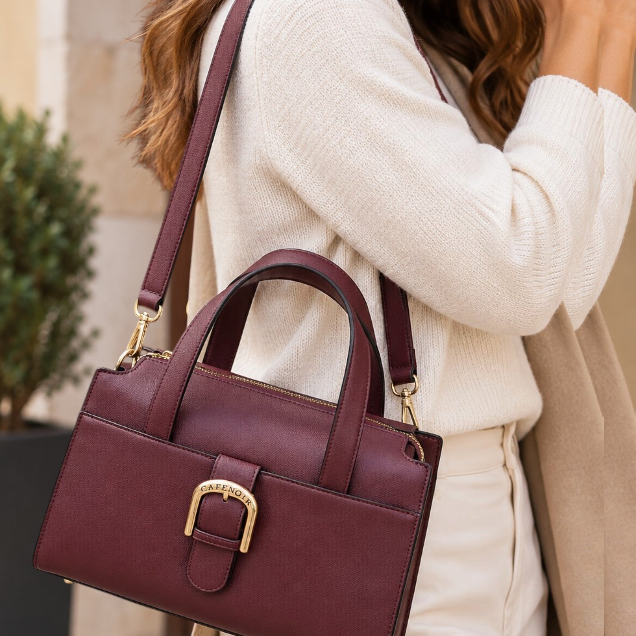 BORSA BORDEAUX CON TRACOLLA