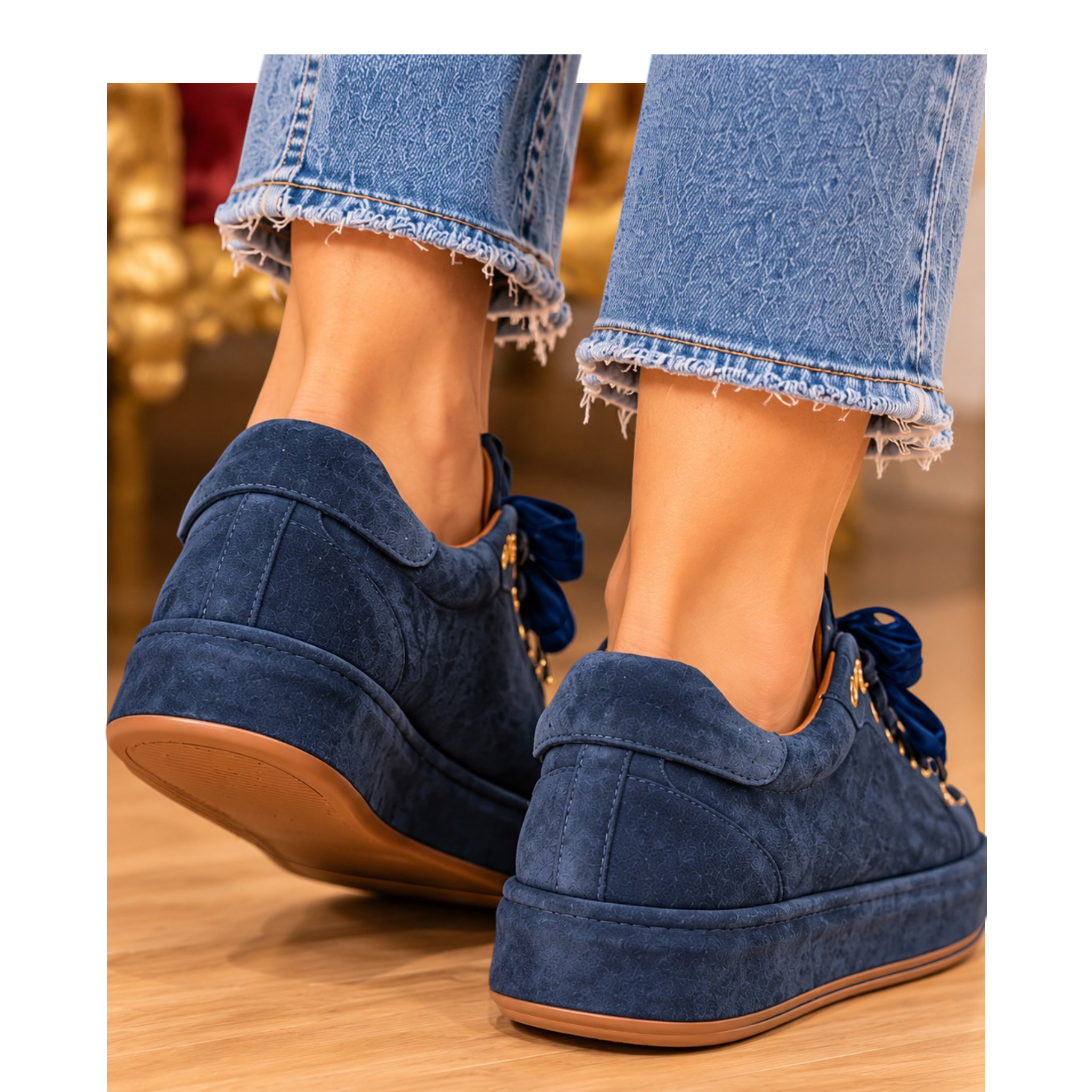 SNEAKERS BLU NAVY CON PLATFORM