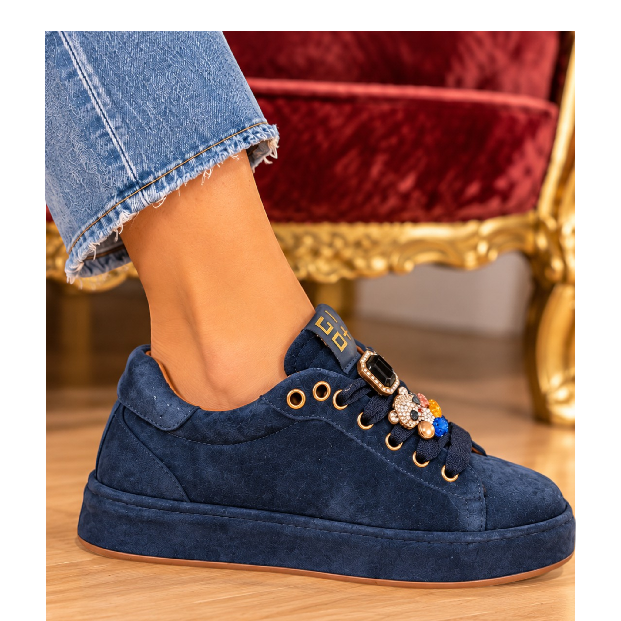 SNEAKERS BLU NAVY CON PLATFORM