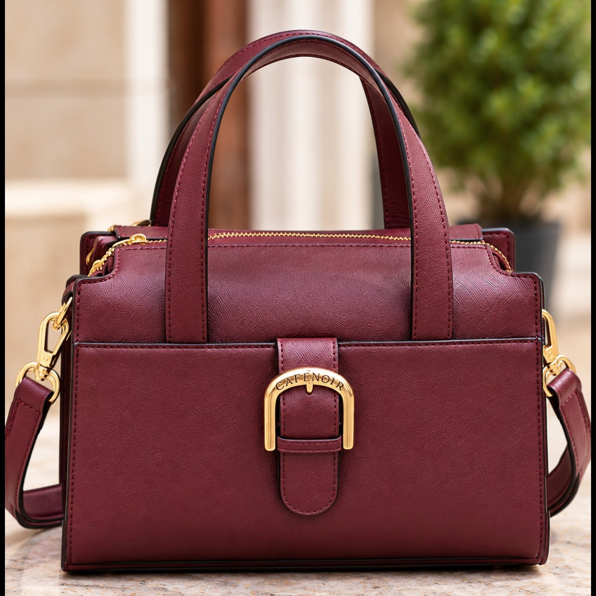 BORSA BORDEAUX CON TRACOLLA