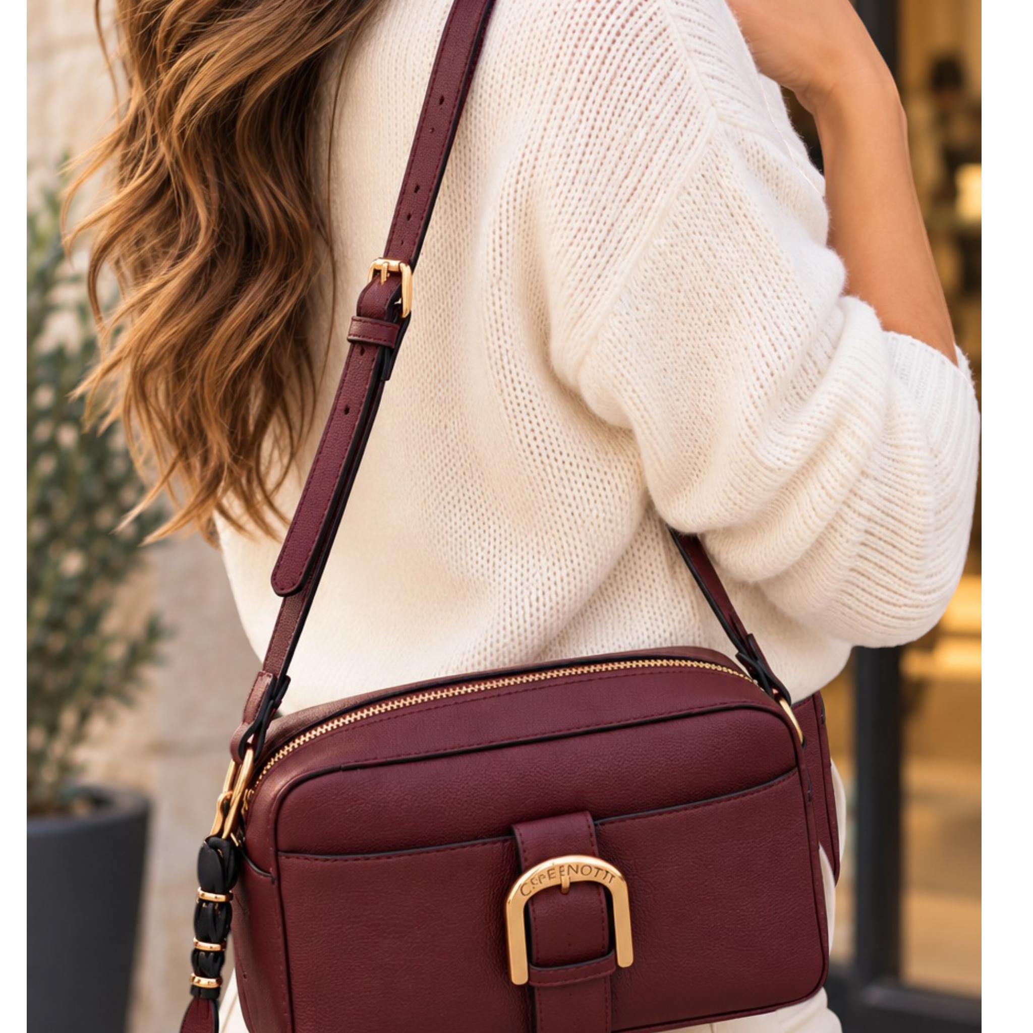 BORSA A TRACOLLA COLOR BORDEAUX